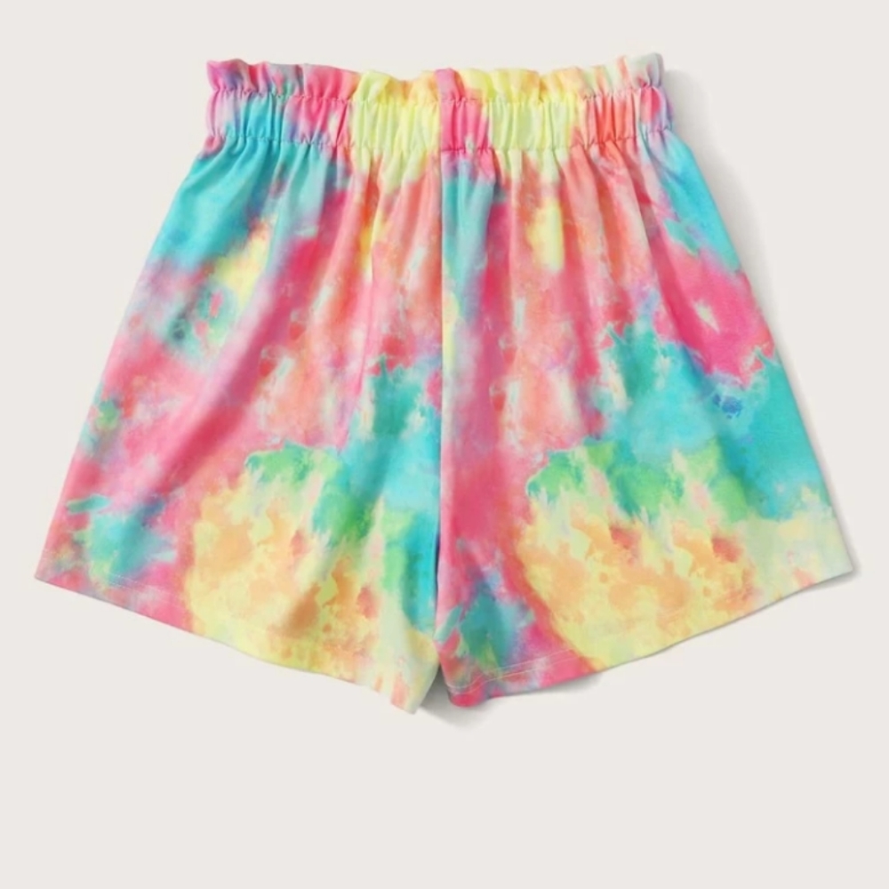 🆕 Arrival🧡🌈 Tie Dye Tie Front Shorts 💕 - Picture 2 of 3